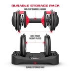 FitRx Adjustable Dumbbells 2-Pack, 25lb SmartBell Dumbbell Set with 9-in-1 Quick-Select Weights, 2.5lb Increments for Home Gym