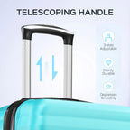 9 Piece Luggage Sets, Hard 20 24 28 inch Luggage with 6 Pieces Organize Bags Travel Suitcases Sets with Wheels, Rose