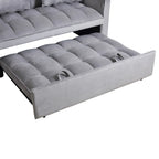 Gewnee 55'' Modern Convertible Velvet Sofa Bed with Pull-Out Twin Bed, Adjustable Backrest for Living Room, Office (Dark Gray)