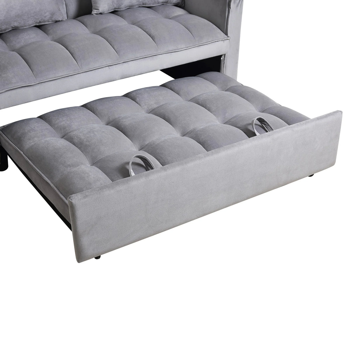 Gewnee 55'' Modern Convertible Velvet Sofa Bed with Pull-Out Twin Bed, Adjustable Backrest for Living Room, Office (Dark Gray)