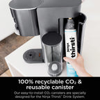 Ninja Thirsti Drink System Complete Still and Sparkling Customization Drink Kit with CO2 Canister, Flavors, and 48oz Reservoir