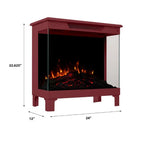 Modern Ember 24-in 3-Sided Freestanding Electric Stove in Black ME-24-3SD-BLK