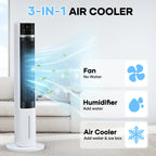 MaxKare 3-in-1 Tower Fan, Air Cooler with FCC & ETL, Humidifier for Office & Bedroom, 40'' High, White