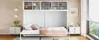 Newest Queen Size Murphy Bed Wall Bed with Top Cabinets,Gray