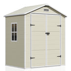 UDPATIO Outdoor Storage Shed 5x3 FT, Resin Garden Shed for Backyard, Patio, Lawn, Grey & White