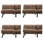 PAPROOS Convertible Sofa Bed, Folding Futon Sofa Bed, Upholstered Sofa Bed Couch, Loveseat Sleeper Sofa for Small Space, Apartment, Living Room, Cream