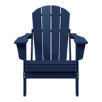 Westintrends Outdoor Folding HDPE Adirondack Chair, Patio Seat, Weather Resistant, Dark Brown