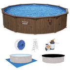 Bestway Hydrium 15' x 48" Steel Wall Above Ground Swimming Pool Set, Gray