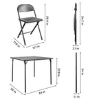COSCO 5-Piece Folding Set with Card Table and 4 Vinyl Padded Chairs, Black
