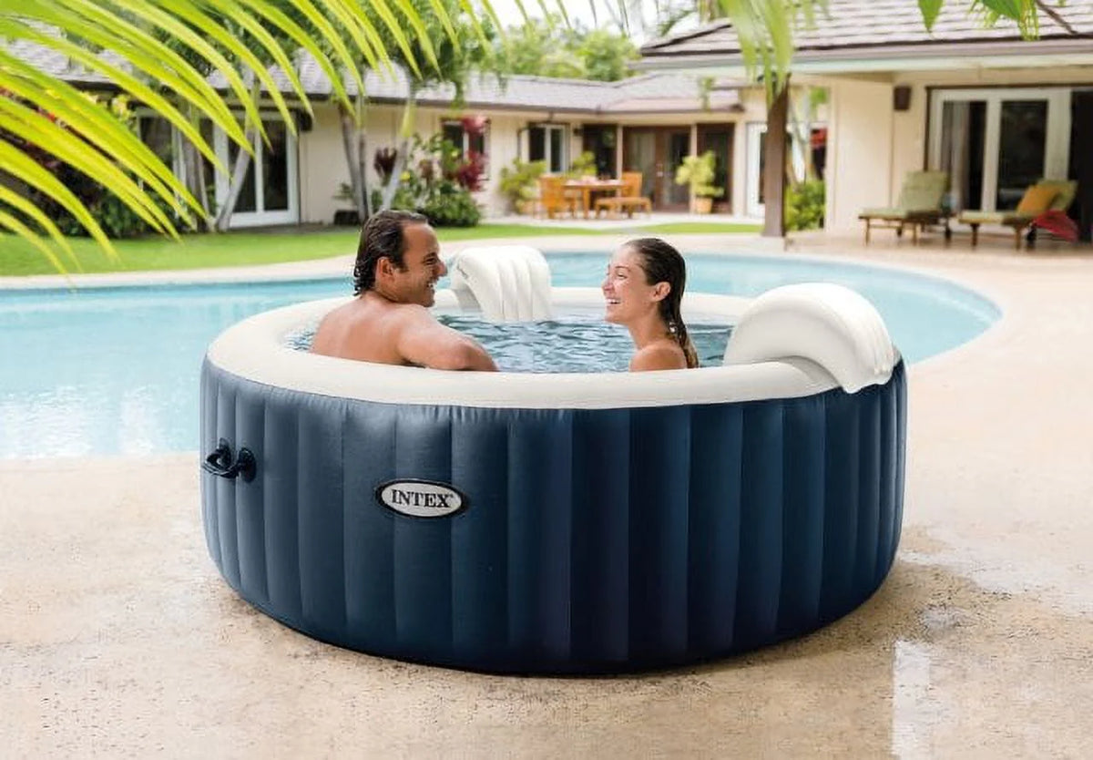 INTEX PureSpa�?Plus Bubble Inflatable Hot Tub Set - 4 Person Spa with Energy Efficient Spa Cover