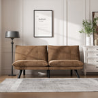 PAPROOS Convertible Sofa Bed, Folding Futon Sofa Bed, Upholstered Sofa Bed Couch, Loveseat Sleeper Sofa for Small Space, Apartment, Living Room, Cream