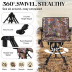Danrelax 360�� Silent Camo Hunting Blind Chair, Armrests, Side Pouch, Telescopic Legs