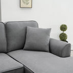 Harper & Bright Designs Modular Sectional Sofa with Ottoman Couch L Shape Corner Sofa Sets 7 Seats Fabric Couch for Living Room, Black, 112 * 87 inch