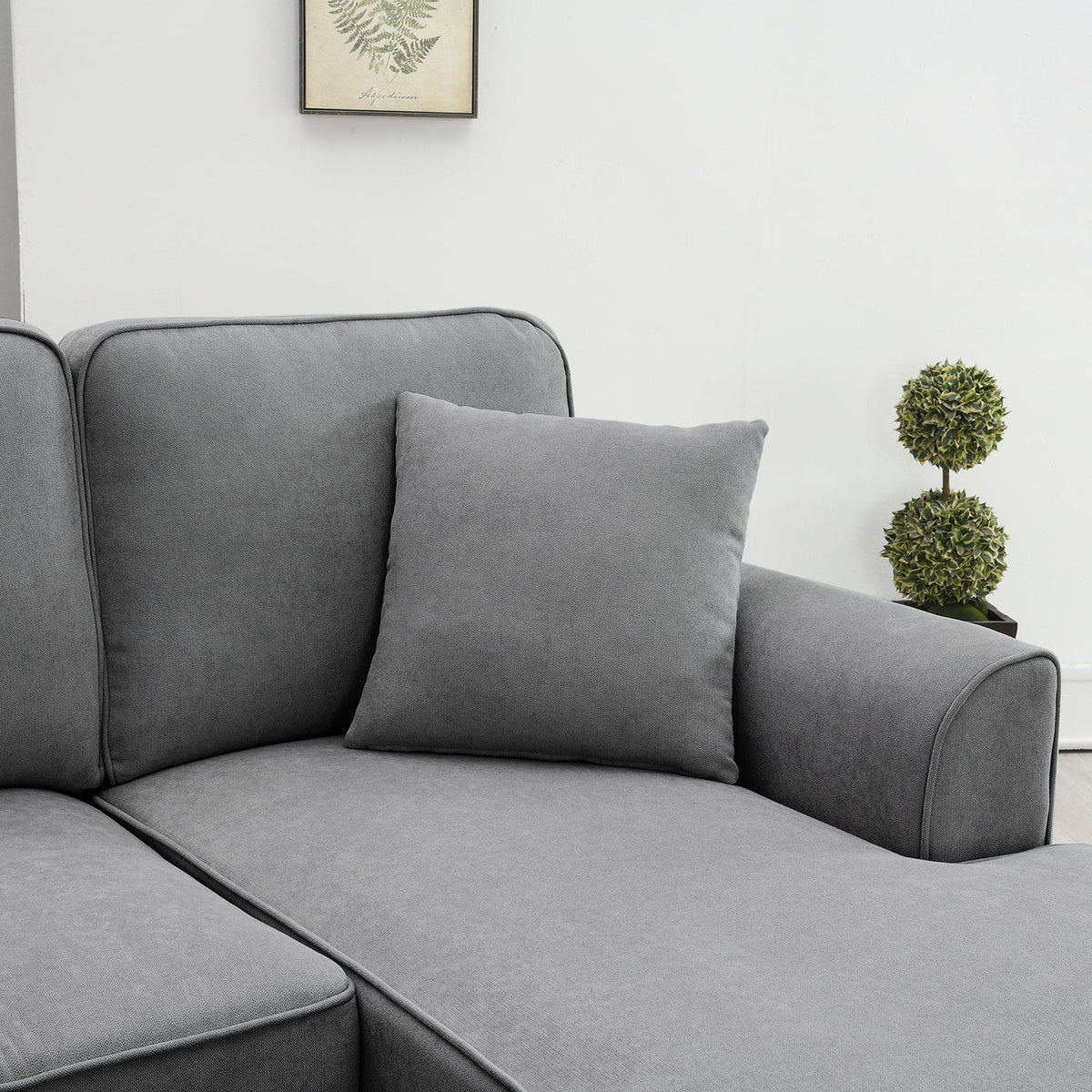 Harper & Bright Designs Modular Sectional Sofa with Ottoman Couch L Shape Corner Sofa Sets 7 Seats Fabric Couch for Living Room, Black, 112 * 87 inch