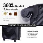 10 Piece Luggage Set Lightweight Suitcase Set with 7PCS Organizer Bags Suitcase with TSA Lock Spinner Wheels(Black)