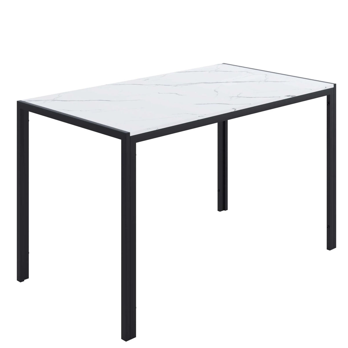 5 Piece Dining Room Table Set, Modern Dining Table Sets with Gray Velvet Upholstered Chairs for 4, Faux Marble Pattern Rectangle Kitchen Table Set for Bar Living Room Breakfast Nook Small Space