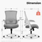 NEO CHAIR Ergonomic Office Chair, Adjustable High Back Mesh Desk Chair with Flip-up Arms, Black