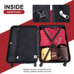 Tripcomp Luggage 3 Piece Set,Suitcase with Spinner Wheels Hardside Lightweight Luggage 20in24in28in.(Blue)