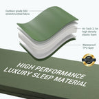 Elegear Self Inflating Sleeping Pad, 3.1" Ultra-Thick Memory Foam Camping Pad with Pillow Fast Inflating in 20s Insulated Camping Mattress Pad 4-Season Camp Sleeping Mat for Camping/Car/Tent