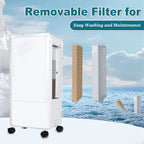 CAYNEL Evaporative Air Cooler, Portable Air Conditioners w/7H Timer for Auto-Off,1.85-Gal Tank Windowless Air Conditioner,Swamp Cooler Air Conditioner for Room Bedroom Outdoor Indoor