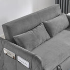 Convertible Sofa Bed,3 in 1 Sleeper Sofa with 2 Pillows and Adjustable Backrest for Living Room Office,Black