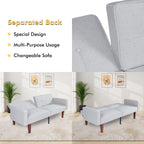 Sofa Bed, Convertible Memory Foam Futon Couch, Adjustable Sleeper Sofa Bed for Living Room, Gray