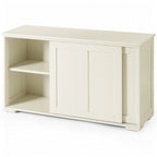 Costway Kitchen Storage Cabinet Sideboard Buffet Cupboard Wood Sliding Door Pantry White