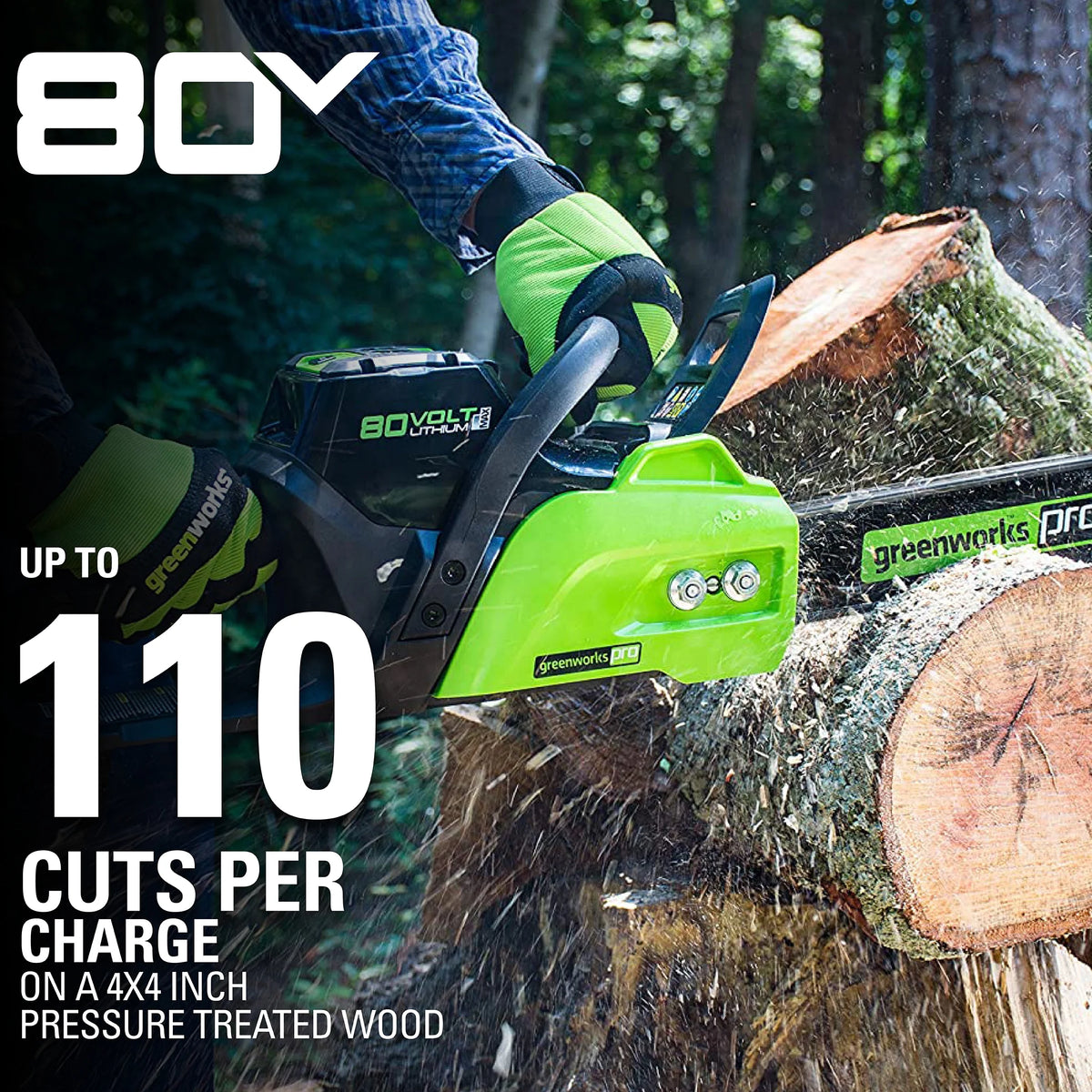 Greenworks 80V 16" Brushless Chainsaw with 2.0 Ah Battery & Charger 2004502