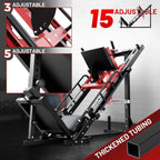 RitFit Leg Press Hack Squat Machine, Professional Adjustable Leg Press Machine for Home Gym with Linear Bearing, Specialty Hack Squat Machine for Full Lower Body Workout with Weight Storage, Pink