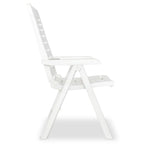 vidaXL Reclining Patio Chairs Outdoor Stack Dining Chair with Armrest Plastic