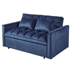 Gewnee 55'' Modern Convertible Velvet Sofa Bed with Pull-Out Twin Bed, Adjustable Backrest for Living Room, Office (Dark Gray)