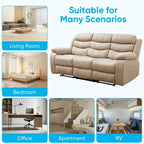 MUZZ Modern Reclining Sofa ,3-Seater Recliner Sofa with Cup Holders, Flip-Up Storage, Reversible Backrest and Footrest, Gray
