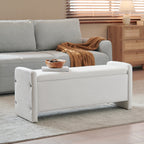 Pinmoco 44" Storage Ottoman Bench, Upholstered Entryway Bench with Storage End of Bed Bench for Bedroom& Living Room, Corduroy Gray