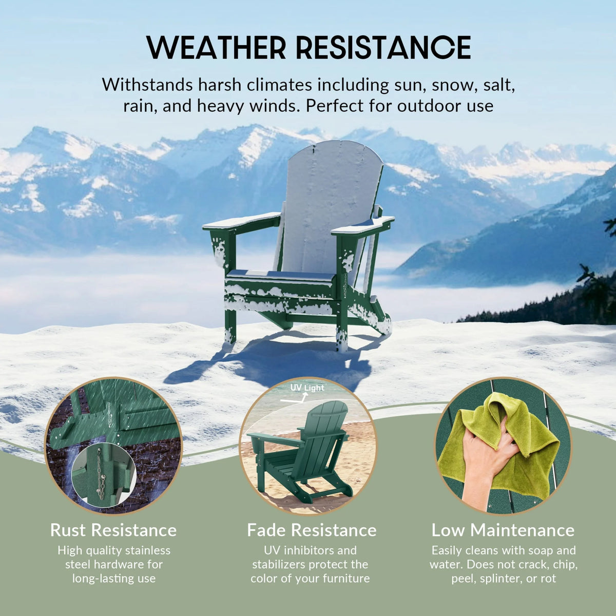 Westintrends Outdoor Folding HDPE Adirondack Chair, Patio Seat, Weather Resistant, Dark Brown