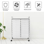 Costway 20 Drawer Rolling Storage Cart Tools Scrapbook Paper Office School Organizer Yellow