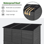 MCombo Large Outdoor Storage Shed with 6 Shelves, Outside Tool Wooden Storage Cabinet, 1738
