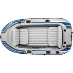 Intex Excursion 4 Person Inflatable Rafting and Fishing Boat Set with 2 Oars