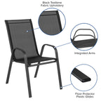 Flash Furniture 5 Pack Brazos Series Brown Outdoor Stack Chair with Flex Comfort Material and Metal Frame