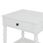 Pioneer Woman Harper Spindle Nightstand with USB Charging Ports, Adults and Teens, White Finish