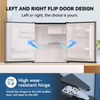 Freezer 1.7 Cu ft Single Door Mini Fridge, grey, New