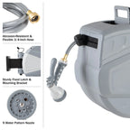 Pure Garden 100 FT Retractable Hose with Wall Reel and 9 Nozzle Patterns