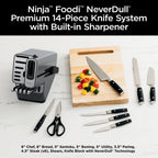 Ninja Foodi NeverDull Premium 14pc German Stainless Steel Knife System & Built-in Sharpener, K32014