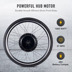 Viribus Electric Bike Conversion Kit 26" Rear Wheel 1000W Hub Motor LCD eBike DIY Set