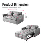 Gewnee 55'' Modern Convertible Velvet Sofa Bed with Pull-Out Twin Bed, Adjustable Backrest for Living Room, Office (Dark Gray)