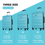 Tripcomp Hardside Luggage Set 3-Piece Set (21/25/29) Lightweight Suitcase 4-Wheeled Suitcase Set(Purple)