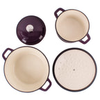 BergHOFF Neo 4Pc Cast Iron Set: 3qt. Covered Dutch Oven & 7qt. Covered Stockpot, Blue
