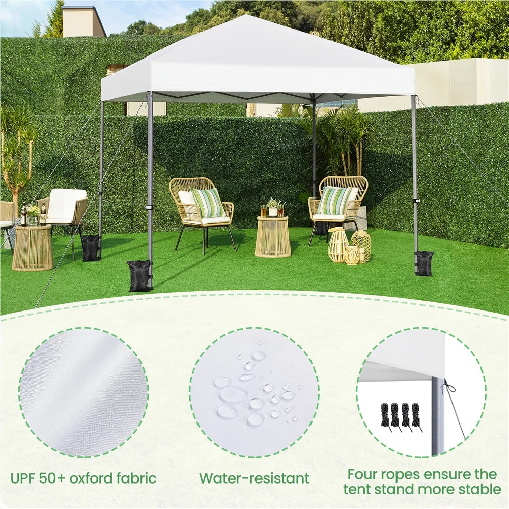 Renwick 8x8 Ft Instant Pop Up Canopy with One Push To Lock Setup Mechanism, Blue