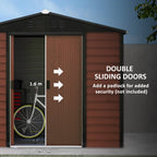 Outsunny 7' x 4' Metal Storage Shed Organizer, Garden Tool House with 4 Vents and 2 Sliding Doors for Backyard, Patio, Garage, Lawn, Dark Gray
