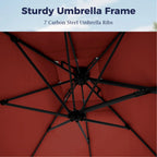 Alpha Joy 12x9ft Outdoor Patio Umbrella Large Rectangle Offset Cantilever Double Umbrella with 360°Rotation, Beige
