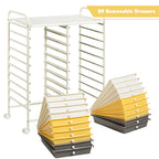 Costway 20 Drawer Rolling Storage Cart Tools Scrapbook Paper Office School Organizer Yellow